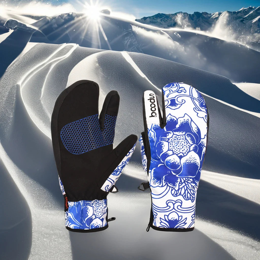 HBG 0947 Winter touch screen ski gloves outdoor waterproof warm snow gloves for women