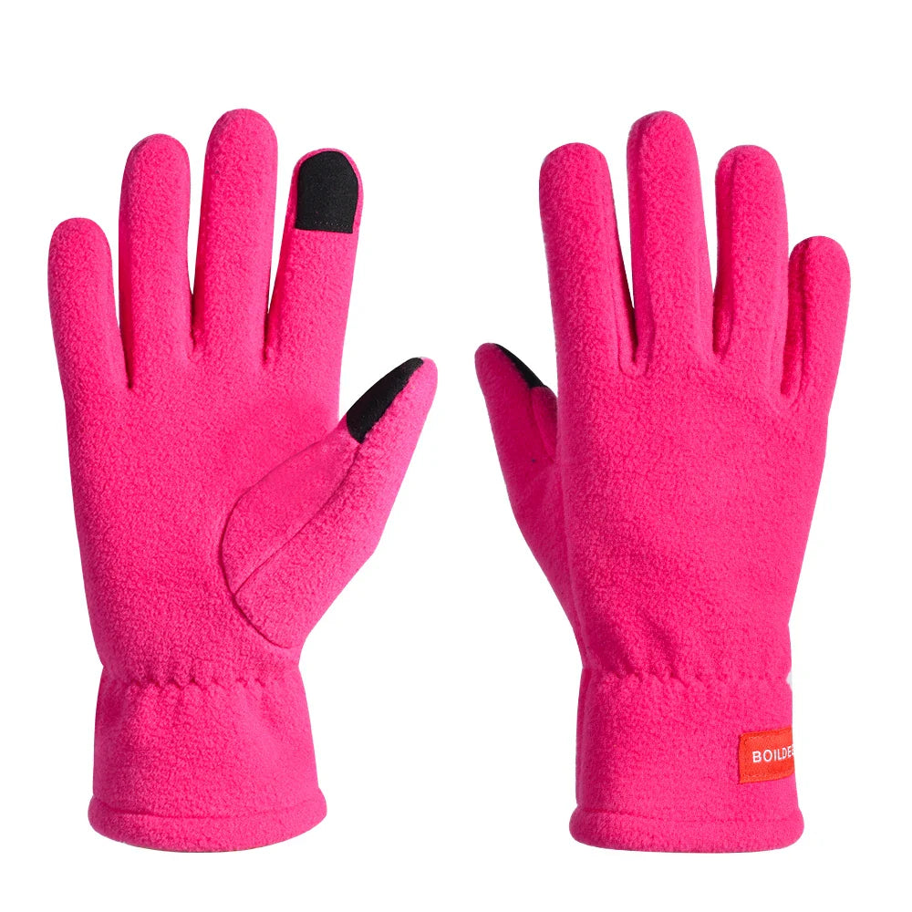 HBG 1224 outdoor Hair catching warm gloves autumn keep warm fleece gloves