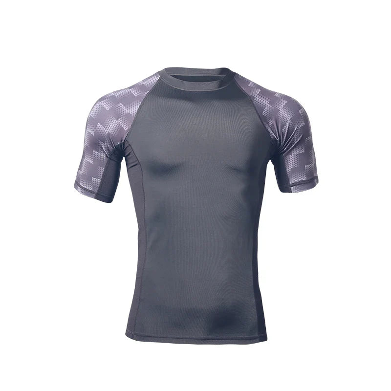 HBG 1305 Fashion Popular Plain Short Sleeve Shirts For Men breathable T-shirt Tight And Fast Drying Fitness Sports T-shirt