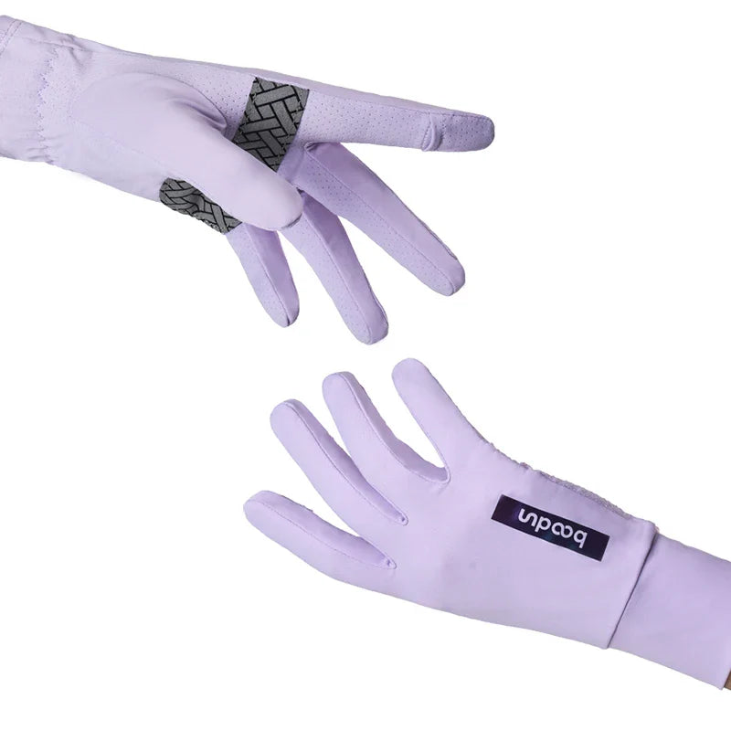 HBG 2040 Summer Outdoor Ice Silk Sunscreen Gloves Breathable Anti-UV Driving Gloves for Unisex