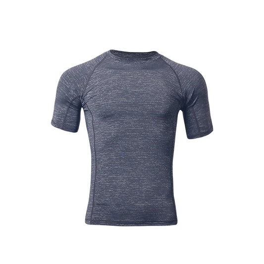 HBG 1307 Men's Tight Fitting Short Sleeved Fitness Sports Running Training T-shirts Elastic Quick Drying Short Sleeved T-shirts