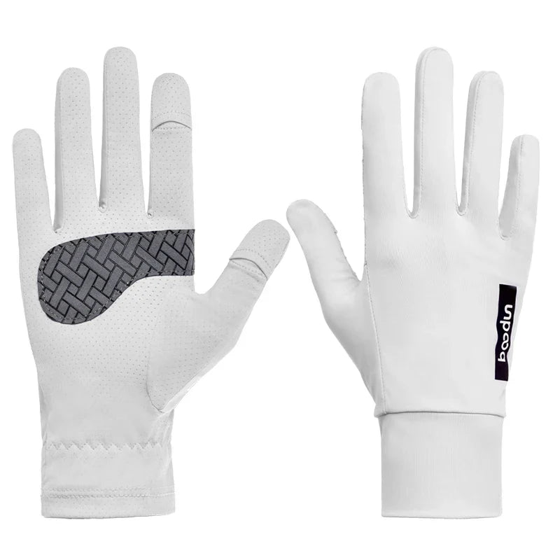 HBG 2040 Summer Outdoor Ice Silk Sunscreen Gloves Breathable Anti-UV Driving Gloves for Unisex