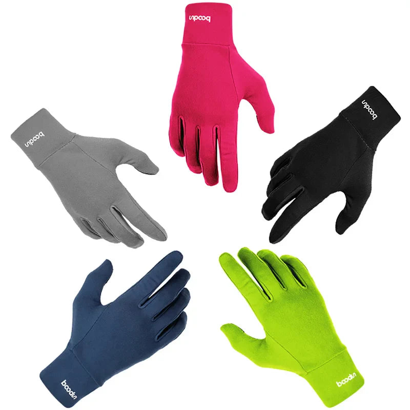 HBG 1054 outdoor five-Finger Sports Gloves Breathable Anti-Slip running Gloves Hiking Running Windproof warm Polyester