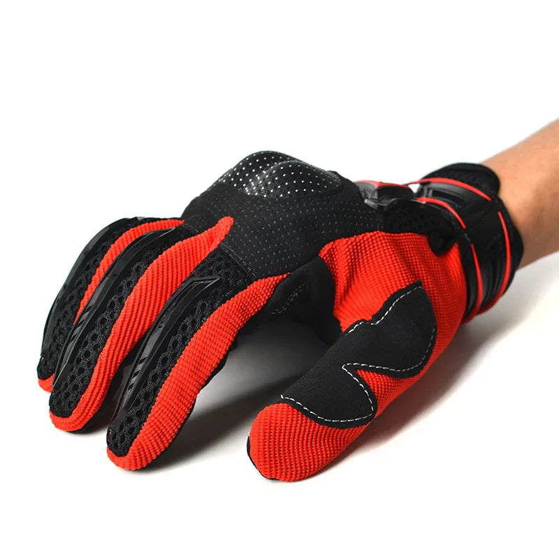 HBG 1036 Five Finger Racing Gloves for Men Touchscreen Knuckle Protection Anti-Slip Carbon Fiber PU Motorcycle Racing gloves