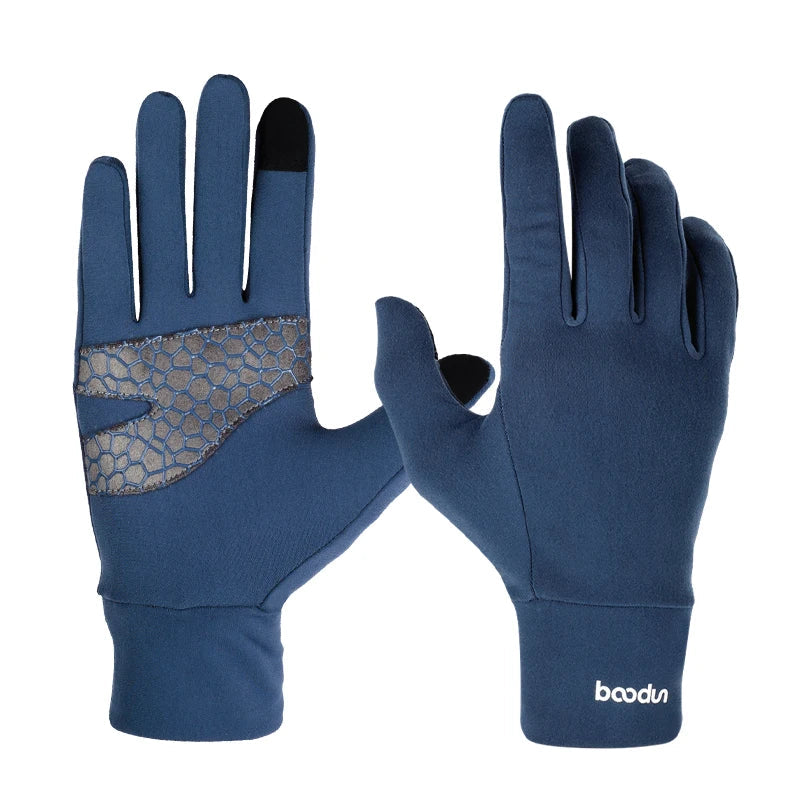 HBG 1054 outdoor five-Finger Sports Gloves Breathable Anti-Slip running Gloves Hiking Running Windproof warm Polyester