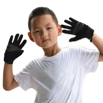 HBG 1111 outdoor five finger warm gloves for child touchscreen Shake fleece running sports gloves kid