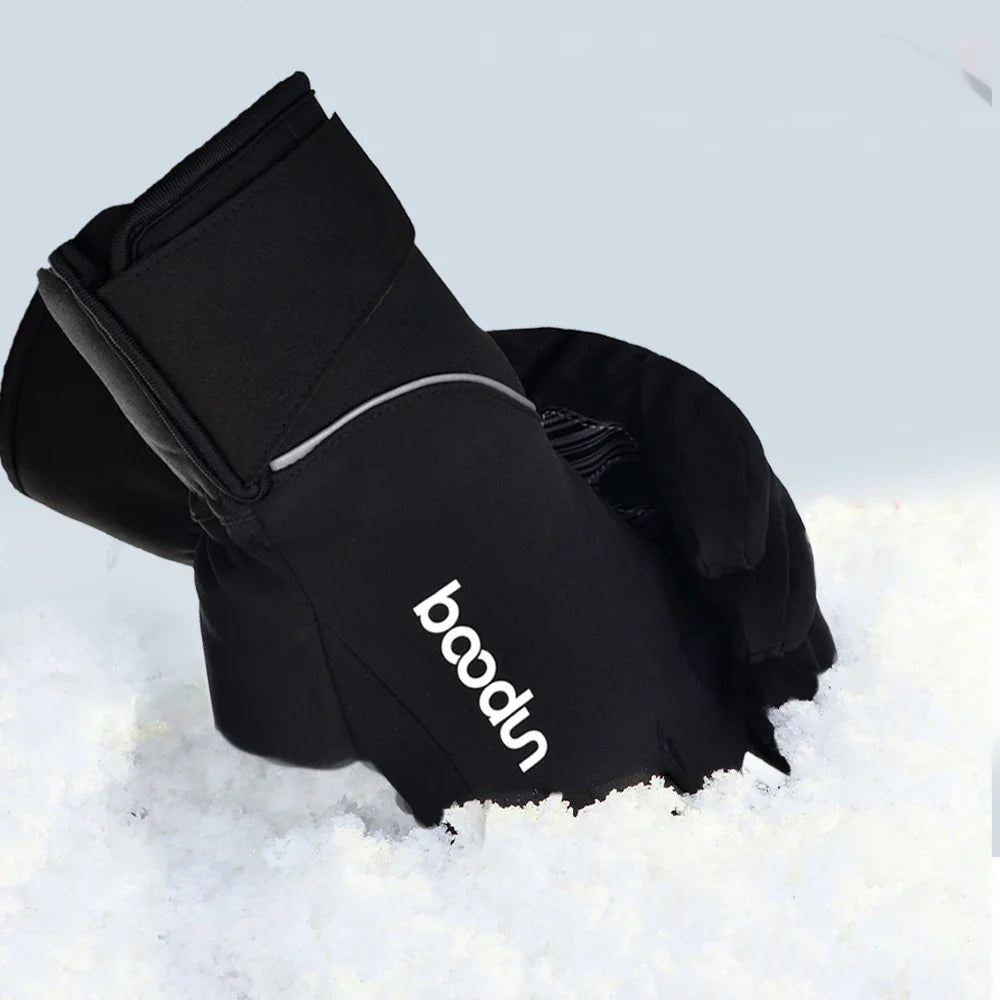 HBG 1457 Outdoor Windproof Snow Gloves Touch Screen Waterproof Winter Five Finger Ski Gloves Custom logo