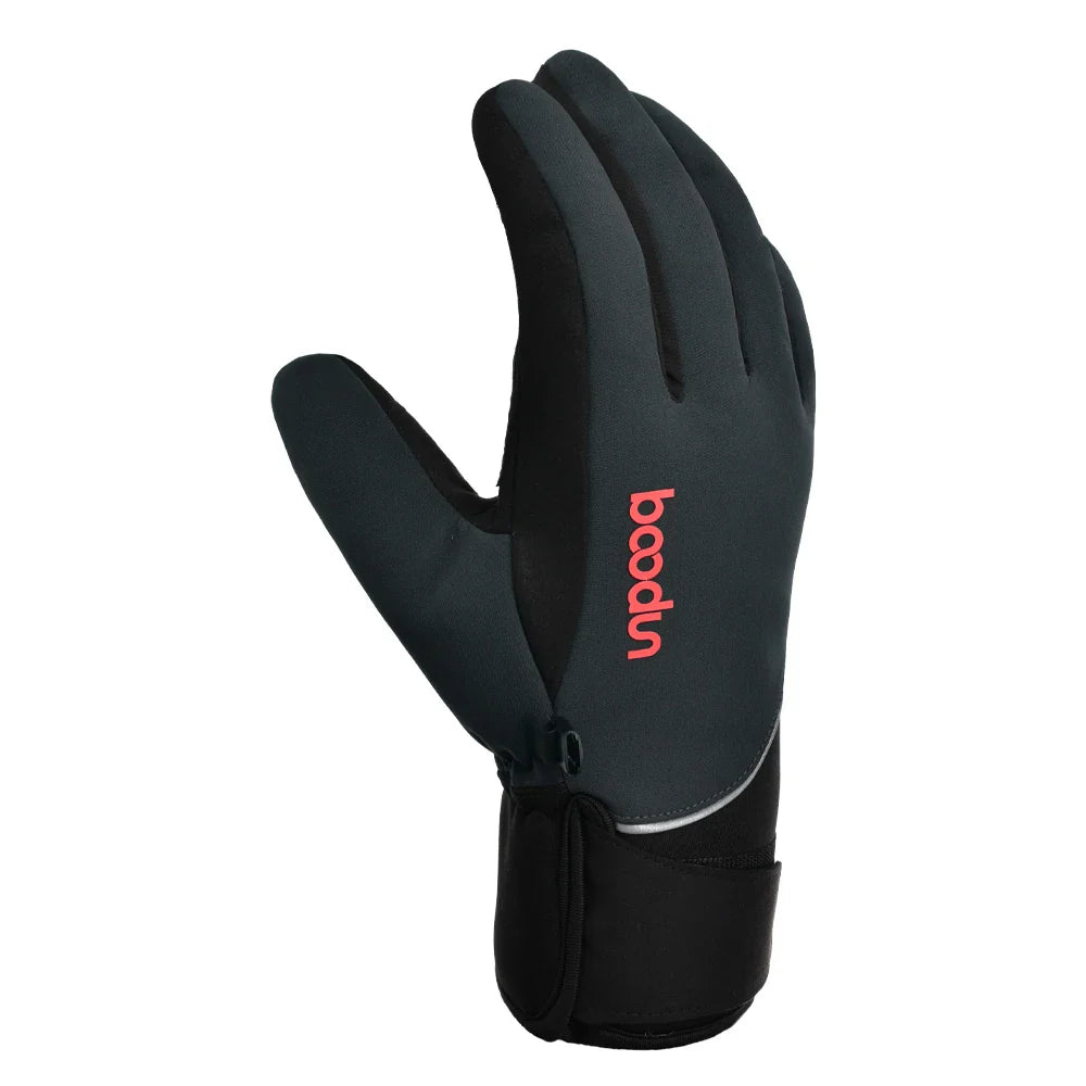 HBG 1457 Outdoor Windproof Snow Gloves Touch Screen Waterproof Winter Five Finger Ski Gloves Custom logo