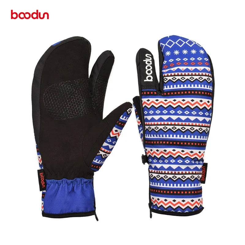 HBG 0947 Winter touch screen ski gloves outdoor waterproof warm snow gloves for women