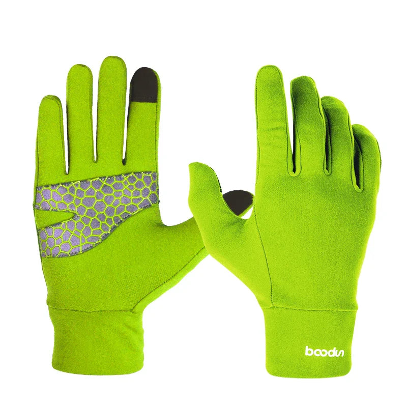 HBG 1054 outdoor five-Finger Sports Gloves Breathable Anti-Slip running Gloves Hiking Running Windproof warm Polyester