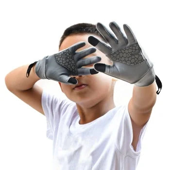 HBG 1111 outdoor five finger warm gloves for child touchscreen Shake fleece running sports gloves kid