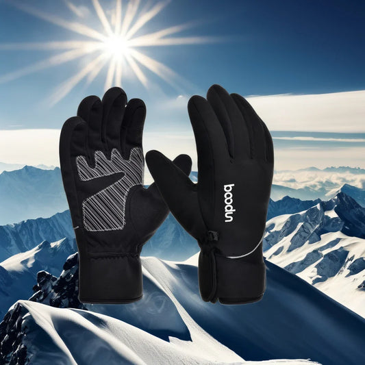 HBG 1457 Outdoor Windproof Snow Gloves Touch Screen Waterproof Winter Five Finger Ski Gloves Custom logo