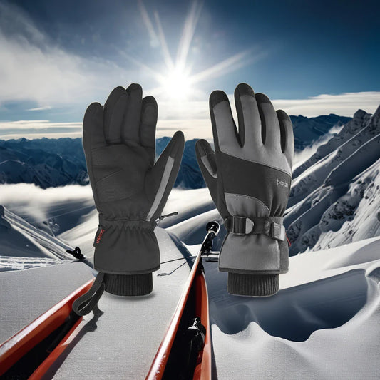 HGB 1101 outdoor winter Cotton Ski Gloves waterproof Hiking Double Board Skiing gloves Touch Screen Warm snow Gloves windproof