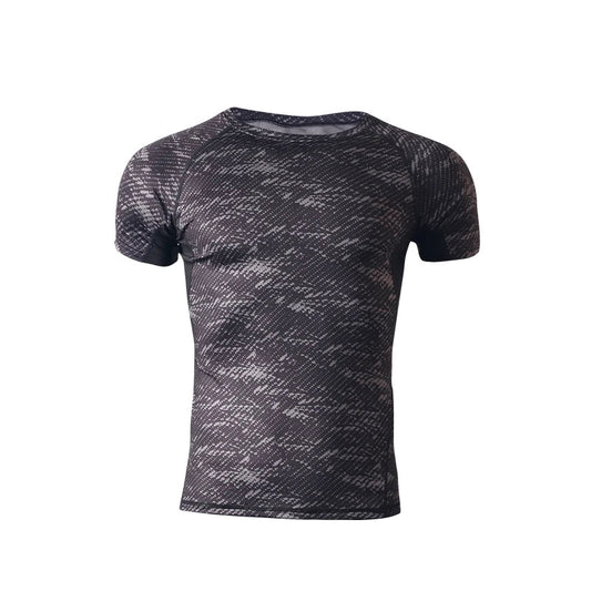 HBG 1309 Sports Training T Shirt Elastic Quick-drying Short-sleeved T-shirt Men's Tight-fitting Short-sleeved Fitness Top